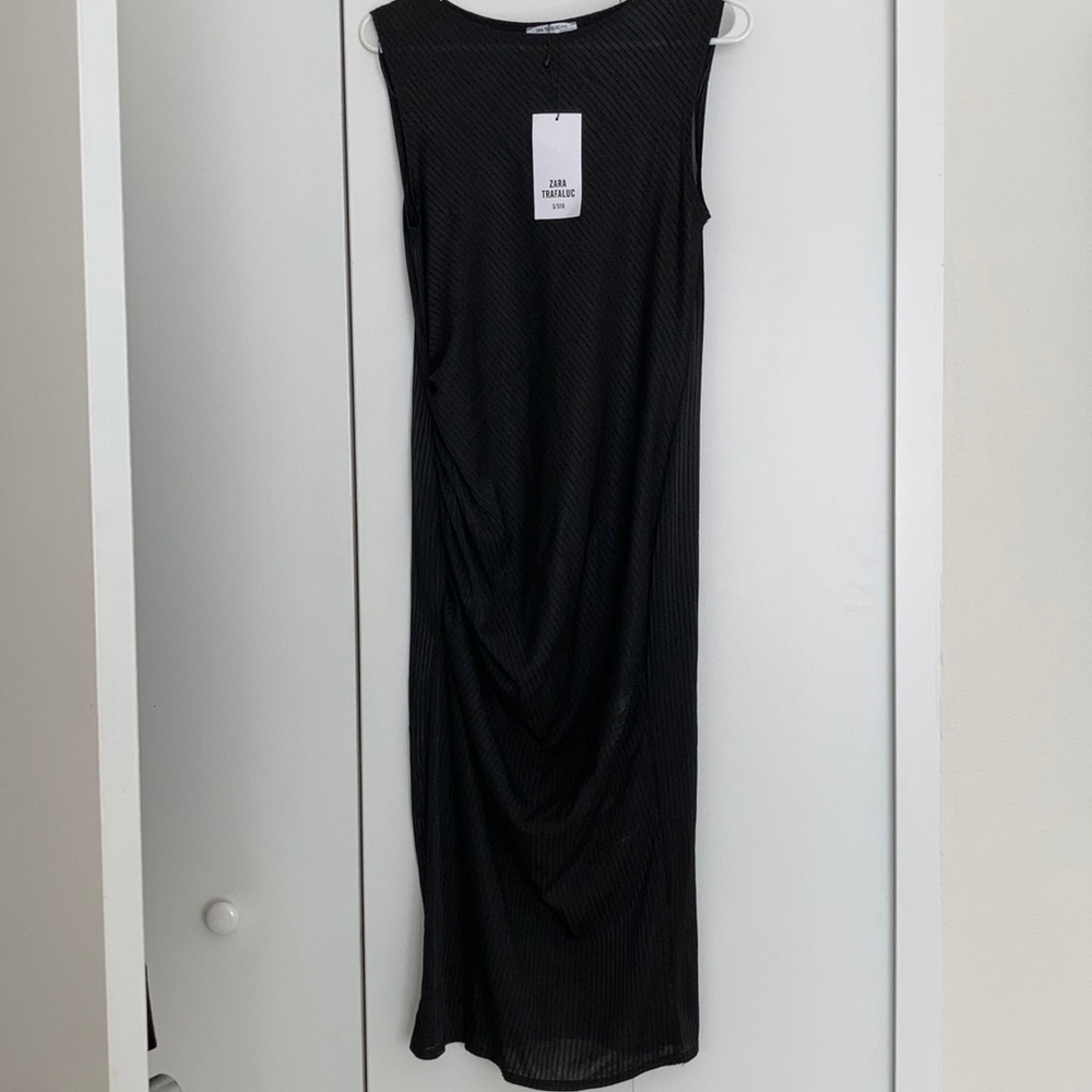 Sheer Zara dress with ruched detail